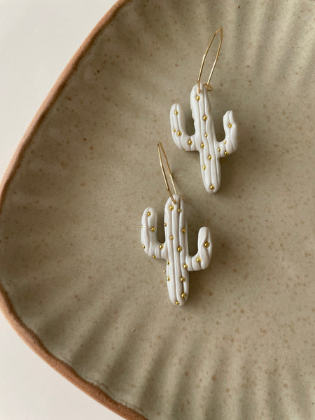 polymer clay earrings cactus