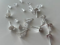 Earring posts with backs (50 pcs)