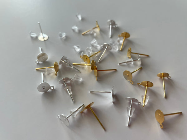 Earring posts with backs (50 pcs)
