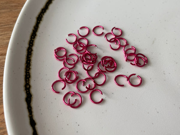 Jump rings, Pink, 6 mm (50 pcs)