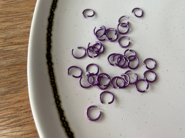 Jump rings, Purple, 6 mm (50 pcs)